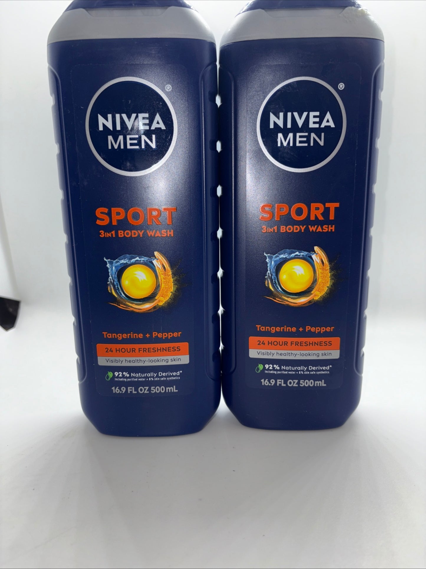 Nivea Men Sport Body Wash - Tangerine & Pepper Scent, 16.9 fl oz (Set of 2)