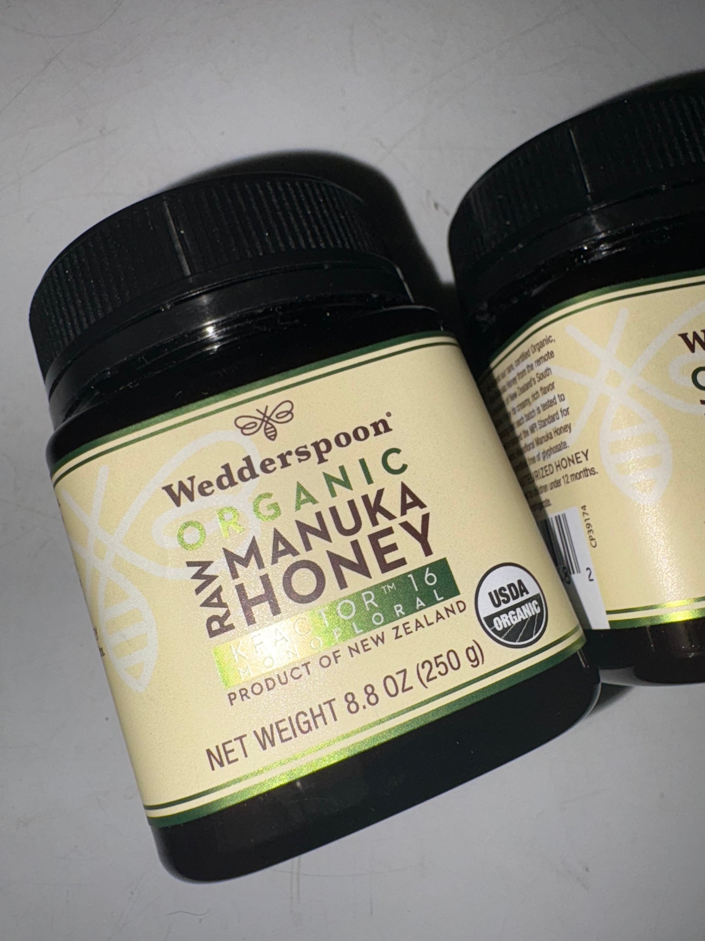 Wedderspoon Organic Raw Manuka Honey 2-Pack (KFactor 16, 8.8 oz each)