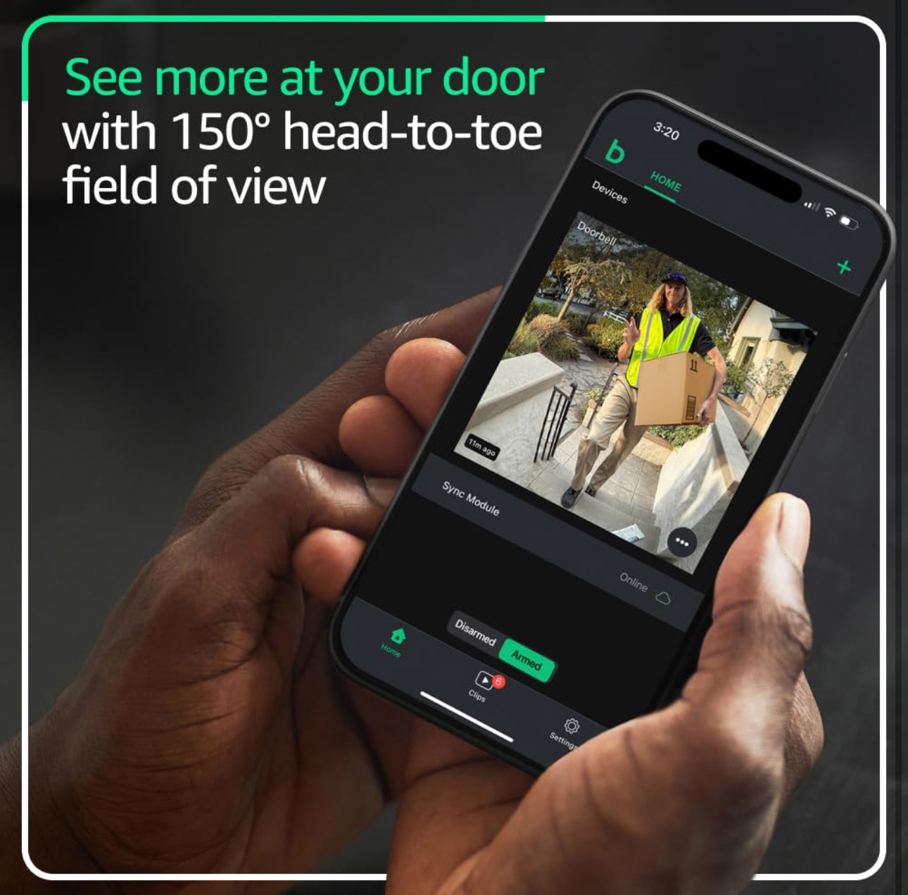 Blink Video Doorbell (newest model) – Head-to-toe HD view, two-year battery life, and edge AI processing. Required Sync Module not included – Add-On (White)