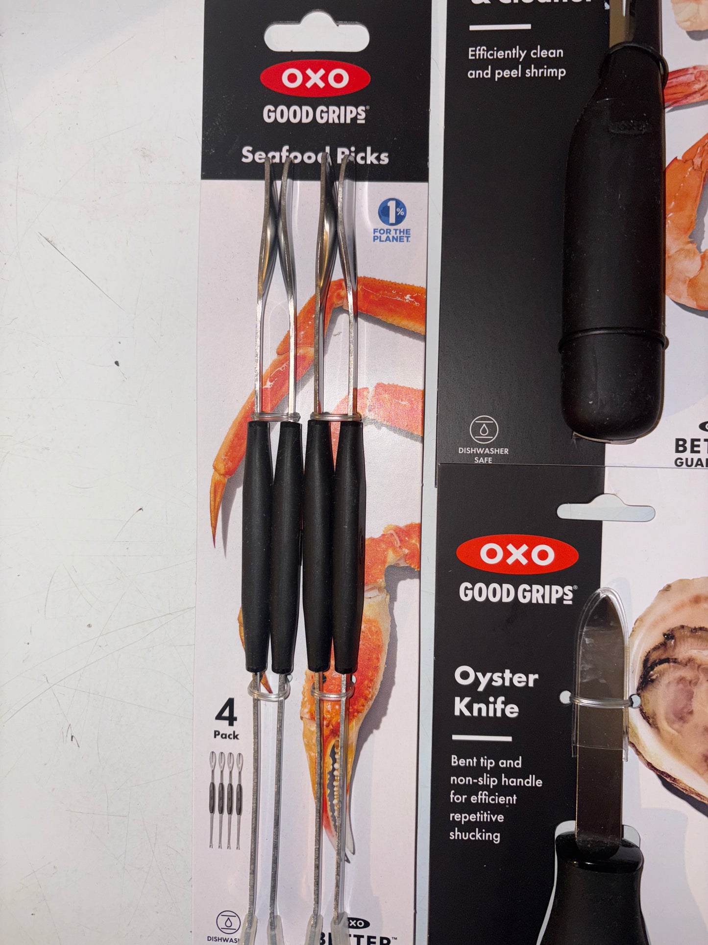 OXO Good Grips Seafood Bundle ( Shrimp Deveiner, Mallet, Oyster Knife, Picks )