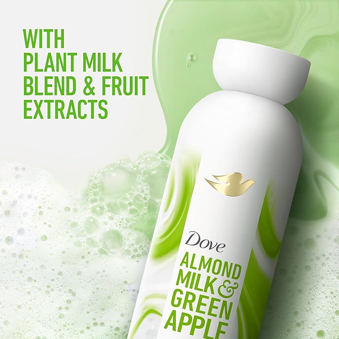 Dove Plant Milk Cleansing Body Wash - Choose Your Scent (Oat Milk & Berry Brulee, Almond Milk & Green Apple, Coconut Milk & Sugar Lychee, Turmeric & Lemon), 17.5 fl oz