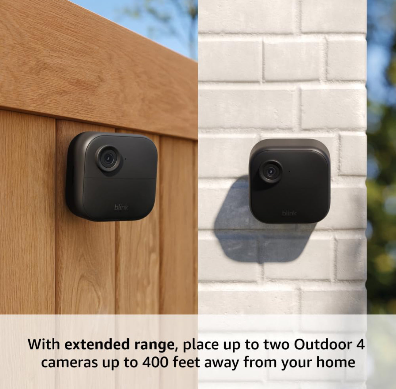 Blink Outdoor 4 XR (newest model) – two-year battery wireless camera with 4x security coverage, 1000 ft open-air range or 400 ft with typical use — 4 camera system
