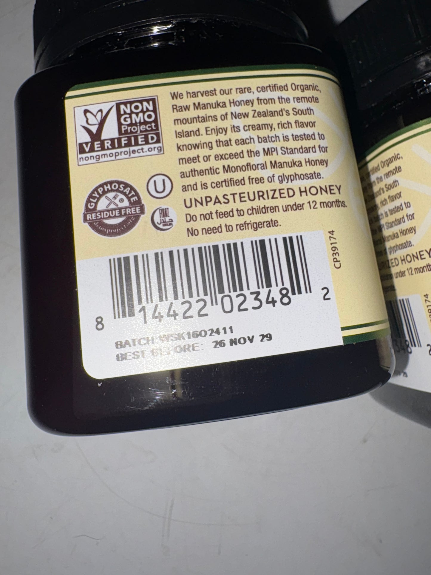Wedderspoon Organic Raw Manuka Honey 2-Pack (KFactor 16, 8.8 oz each)