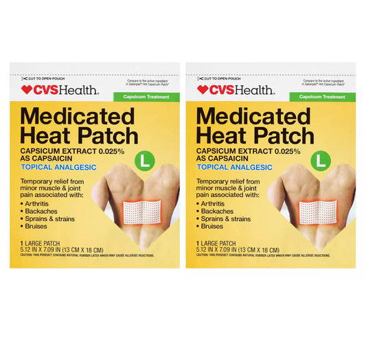 CVS Health Medicated Heat Patch, Capsicum Treatment, Large (pack of 2)