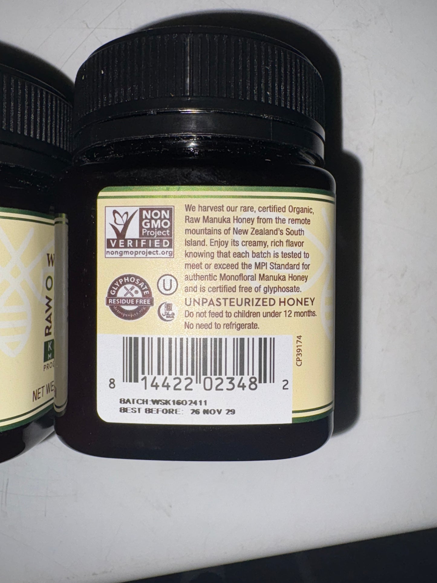 Wedderspoon Organic Raw Manuka Honey 2-Pack (KFactor 16, 8.8 oz each)