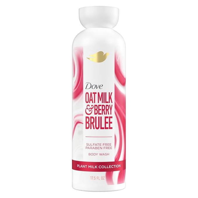 Dove Plant Milk Cleansing Body Wash - Choose Your Scent (Oat Milk & Berry Brulee, Almond Milk & Green Apple, Coconut Milk & Sugar Lychee, Turmeric & Lemon), 17.5 fl oz