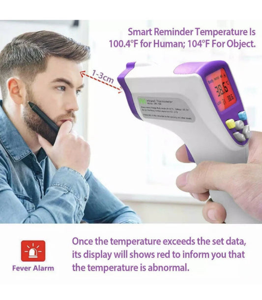 Infrared Thermometer with Fever Alarm - Non-Contact Digital Temperature Reader