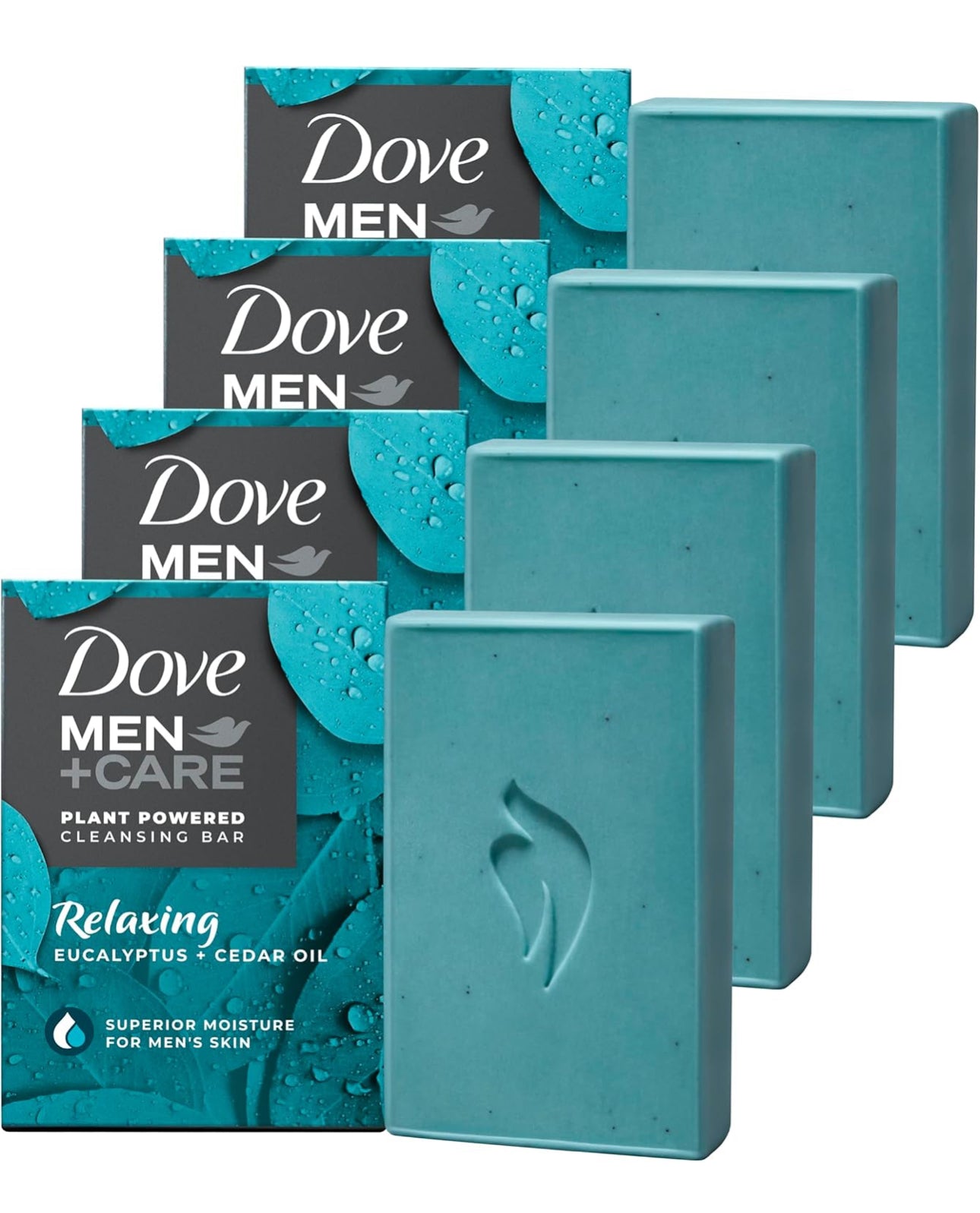 DOVE MEN CARE Plant-Based with Eucalyptus and Moisture for men`s skin, 5 Ounce (pack of 4)