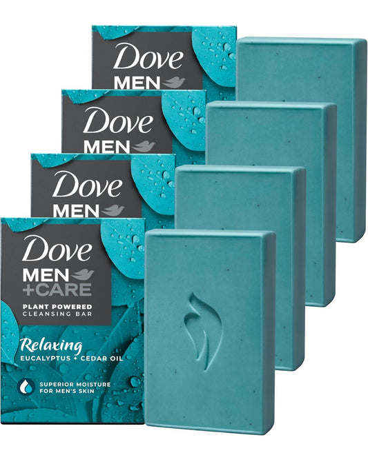 DOVE MEN CARE Plant-Based with Eucalyptus and Moisture for men`s skin, 5 Ounce (pack of 4)