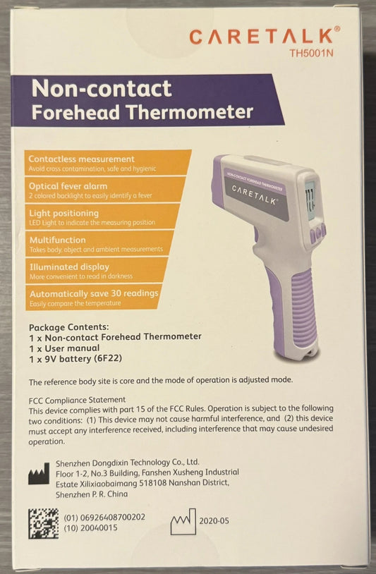 CareTalk Non-Contact Forehead Thermometer - Instant Reading TH5001N