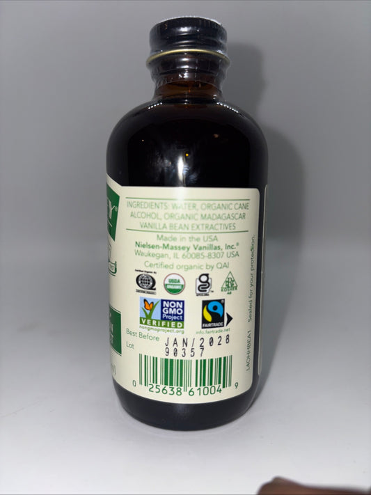 Nielsen-Massey Organic Fairtrade Madagascar Bourbon Pure Vanilla Extract 4 Oz