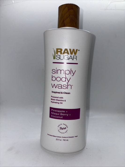 Raw Sugar Simply Body Wash - Pineapple + Maqui Berry + Coconut, 25 fl oz