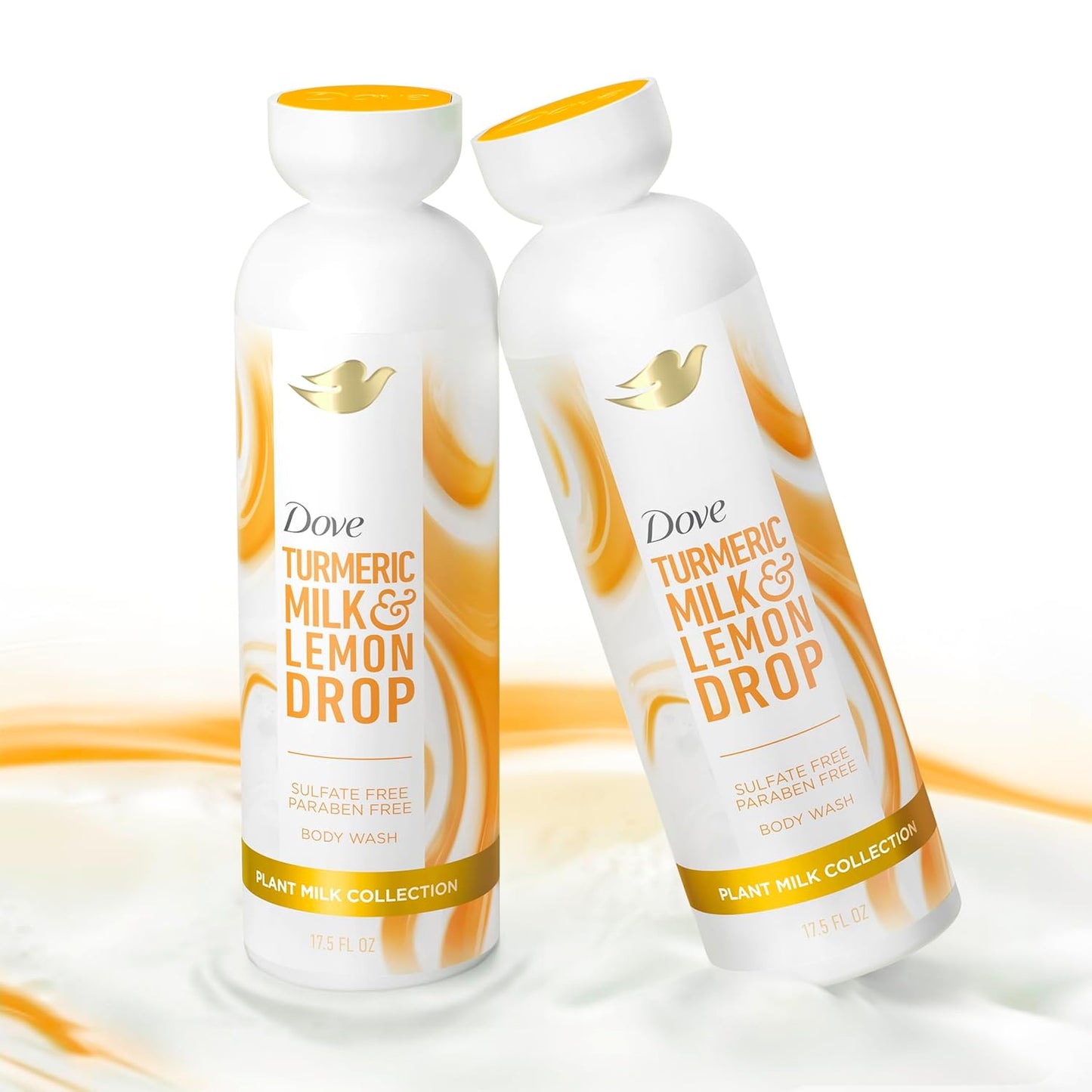 Dove Plant Milk Cleansing Body Wash - Choose Your Scent (Oat Milk & Berry Brulee, Almond Milk & Green Apple, Coconut Milk & Sugar Lychee, Turmeric & Lemon), 17.5 fl oz