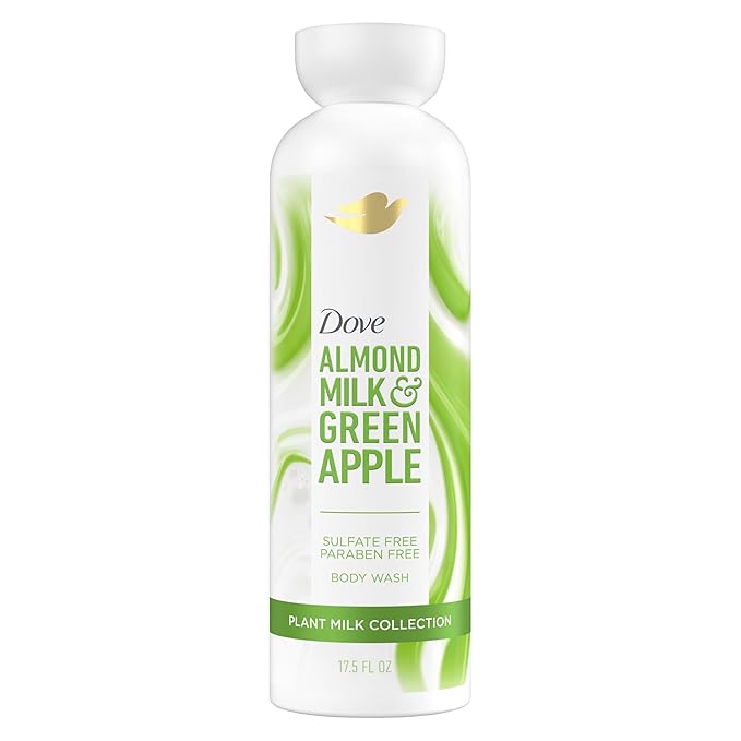 Dove Plant Milk Cleansing Body Wash - Choose Your Scent (Oat Milk & Berry Brulee, Almond Milk & Green Apple, Coconut Milk & Sugar Lychee, Turmeric & Lemon), 17.5 fl oz