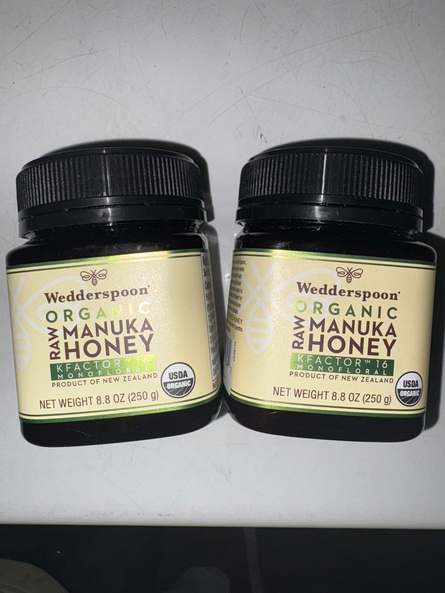 Wedderspoon Organic Raw Manuka Honey 2-Pack (KFactor 16, 8.8 oz each)
