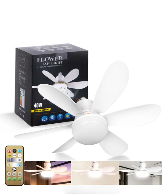 20'' Ceiling Fan with Light 40W Fan Light with Remote APP Control Adjustable