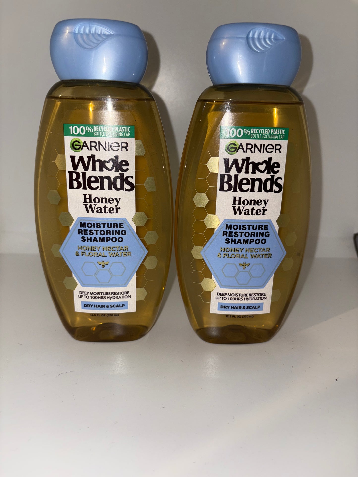 2X Garnier Whole Blends Honey Water Moisture Restoring Shampoo (Twin Pack)