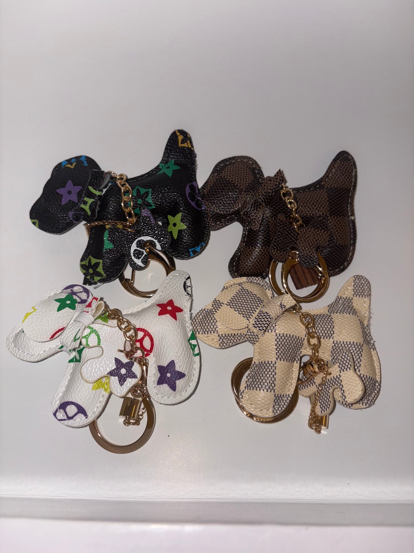Luxury Dog Key Chain Leather Lanyard Bag Charms Keyring Women Car Keychain