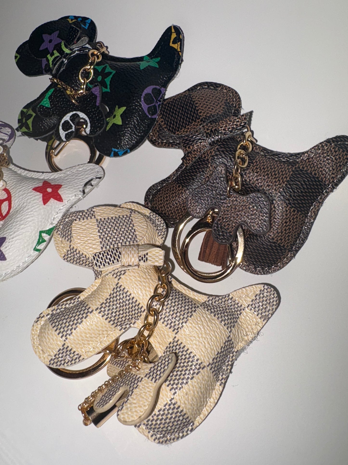 Luxury Dog Key Chain Leather Lanyard Bag Charms Keyring Women Car Keychain