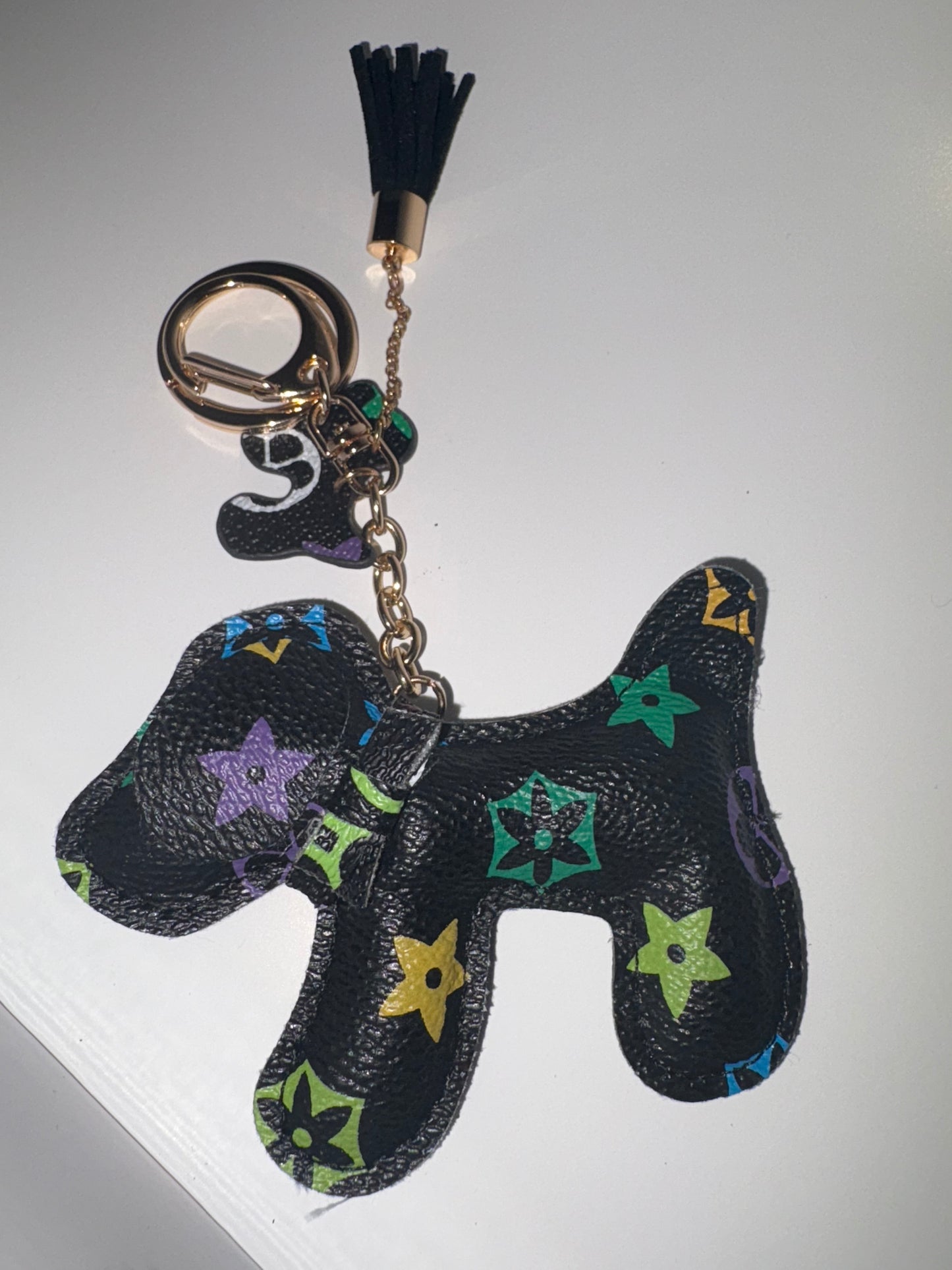 Luxury Dog Key Chain Leather Lanyard Bag Charms Keyring Women Car Keychain