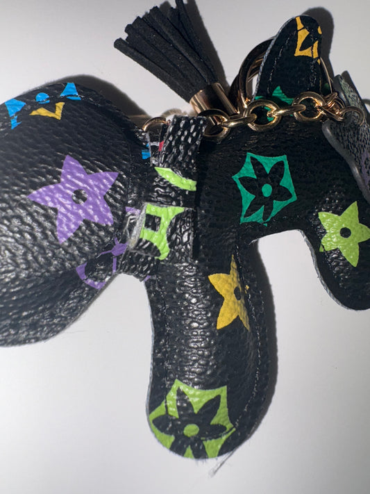 Luxury Dog Key Chain Leather Lanyard Bag Charms Keyring Women Car Keychain