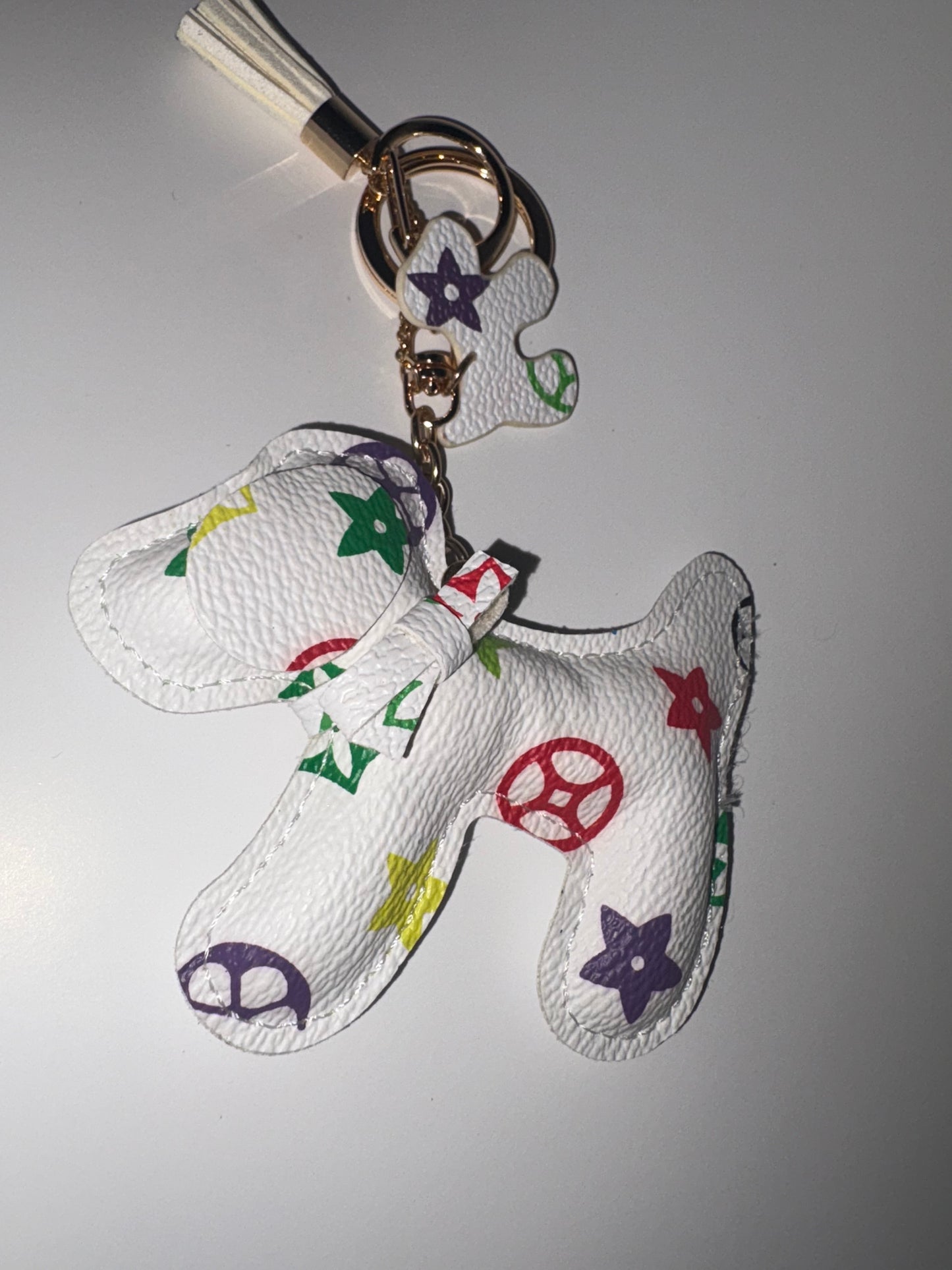 Luxury Dog Key Chain Leather Lanyard Bag Charms Keyring Women Car Keychain